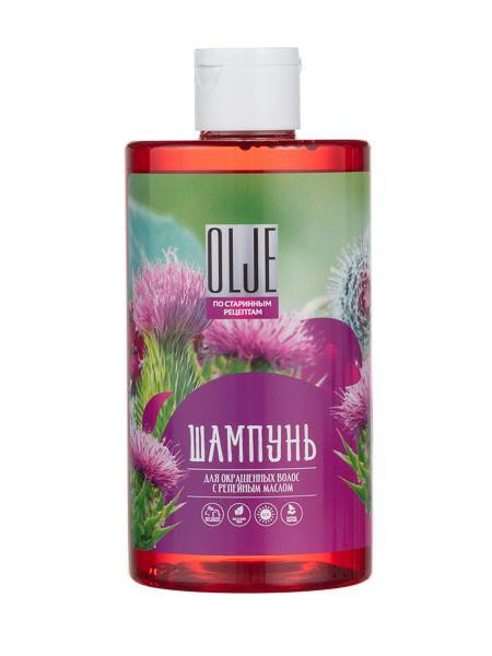 OLJE Натуральный шампунь для окрашенных волос с репейным маслом для поврежденных волос 450 мл в Краснодаре