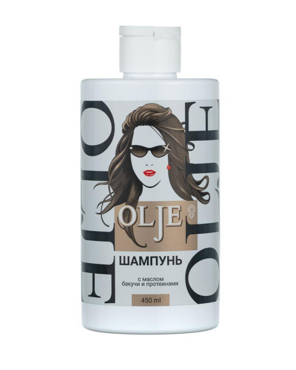 OLJE. Шампунь женский с маслом бакучи и протеинами, 450 мл в Краснодаре